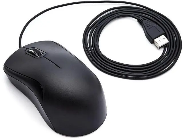 Alt view image 10 of 10 - 3-Button USB Wired Mouse with Precision Scroll Wheel, 1000 DPI, Ergonomic Grip, Plug and Play, 6-foot Cable, Black