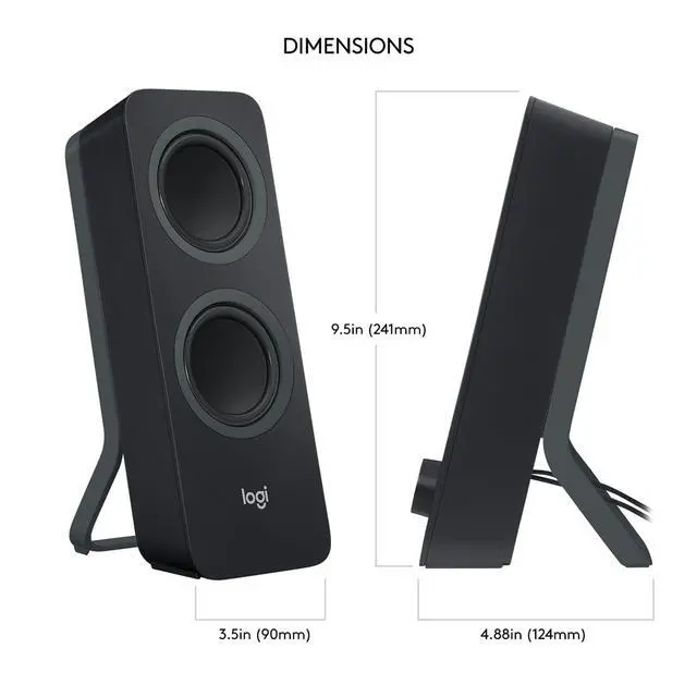 Alt view image 11 of 14 - Z207 2.0 Stereo Computer Speakers with Bluetooth