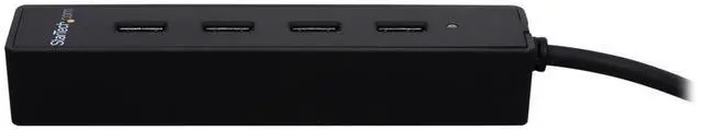 Alt view image 7 of 8 - 4-Port USB 3.0 Hub with Built-in Cable - SuperSpeed Laptop USB Hub - Portable USB Splitter - Mini USB Hub (ST4300PBU3), Black