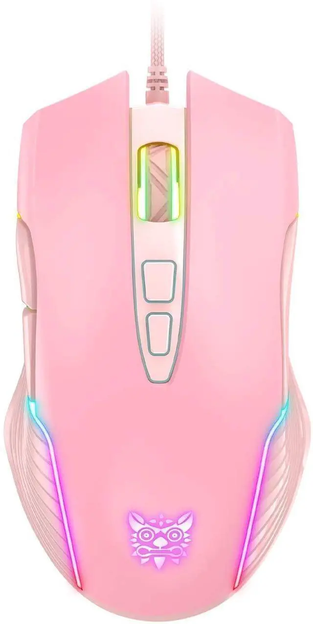 Alt view image 8 of 14 - RGB Gaming Mouse Wired, USB Optical Computer Mice with RGB Backlit, 6 Adjustable DPI Up to 6400, Ergonomic Gamer Laptop PC Mouse with 7 Programmable Buttons for Windows Vista Linux (Pink)
