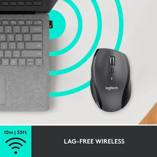Alt view image 14 of 14 - M705 Marathon Wireless Mouse, Gaming Mouse Wireless, 2.4 GHz USB-A Receiver, 5-Programmable Buttons, 3-Year Battery, PC, Mac, Laptop, Chromebook - Black
