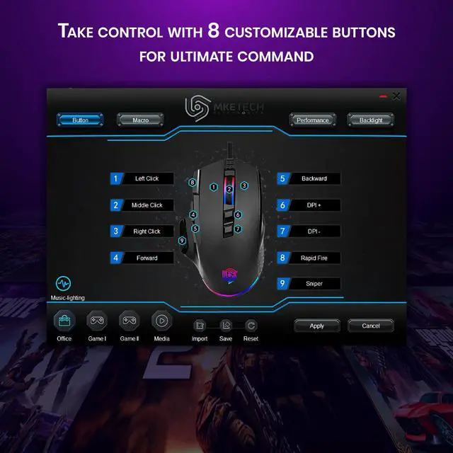 Alt view image 10 of 14 - Wired Mouse for Gaming USB Computer Mouse with 8 Programmable Buttons, 6 Adjustable DPI , Mechanical Switches, Rapid Fire & Sniper Buttons, Compatible with PC and Laptop Black (Wicked Widow)
