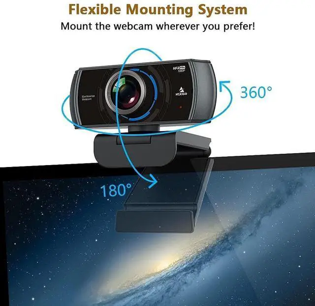 Alt view image 13 of 14 - N980P 1080P 60FPS Webcam with Microphone and Software Control, USB Computer Camera, Built-in Dual Noise Reduction Mics, 120° Wide-Angle for Zoom/Skype/FaceTime/Teams, PC Mac Laptop Desktop