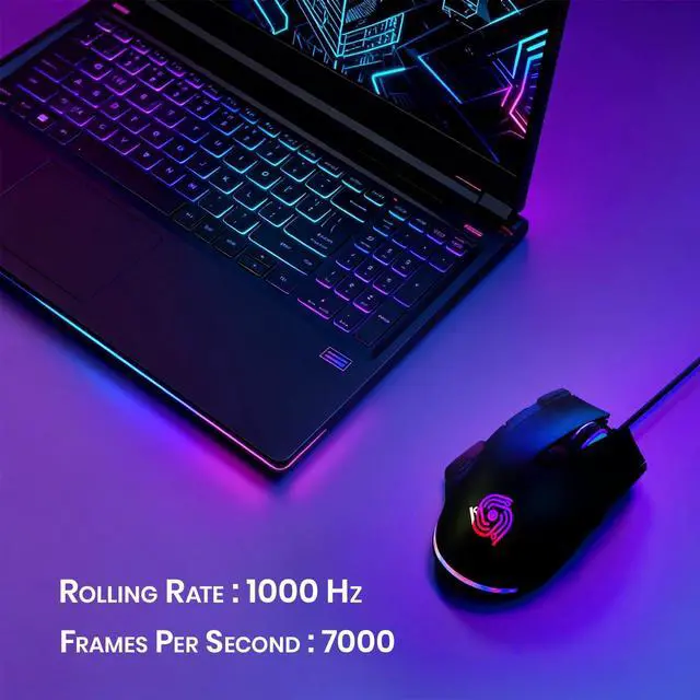 Alt view image 14 of 14 - Wired Mouse for Gaming USB Computer Mouse with 8 Programmable Buttons, 6 Adjustable DPI , Mechanical Switches, Rapid Fire & Sniper Buttons, Compatible with PC and Laptop Black (Wicked Widow)