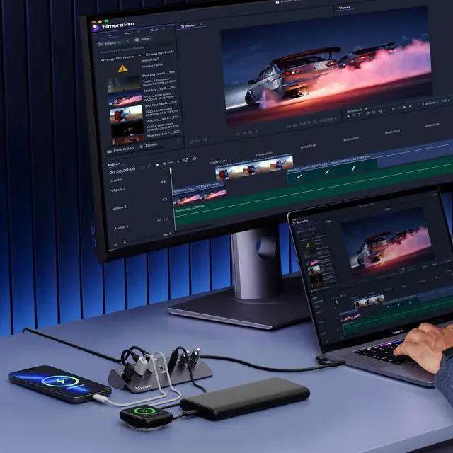 Alt view image 14 of 14 - USB C Hub,Powered USB Hub with 5V 3A Power Adapter, 10Gbps USB Splitter with 4 USB-A and 3 USB-C Ports, 7-Port Type C Multiport Adapter for MacBook Air/Pro, iPhone 16/15, Laptop and More