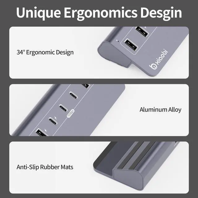 Alt view image 13 of 14 - USB C Hub,Powered USB Hub with 5V 3A Power Adapter, 10Gbps USB Splitter with 4 USB-A and 3 USB-C Ports, 7-Port Type C Multiport Adapter for MacBook Air/Pro, iPhone 16/15, Laptop and More