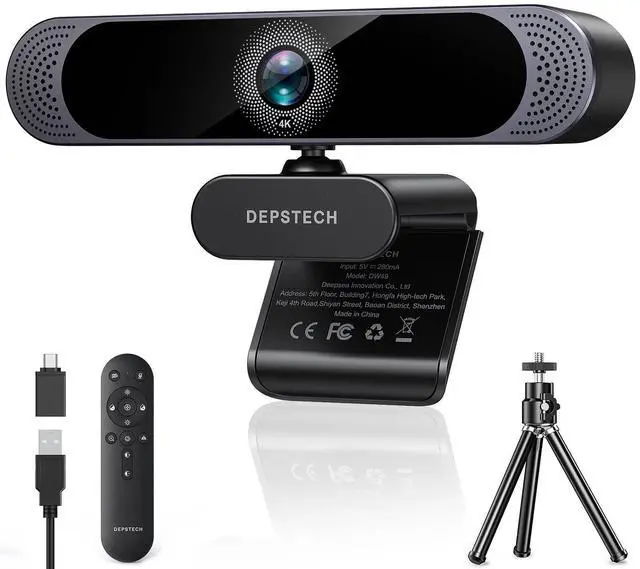 Alt view image 8 of 14 - 4K Webcam, Ultra HD 1/2.55'' Sony Sensor, 3X Digital Zoom, Dual Noise-Canceling Microphones, Remote Control, Auto Focus, Streaming Webcam for PC, Mac, Laptop, Video Call, Zoom, Skype, Teams