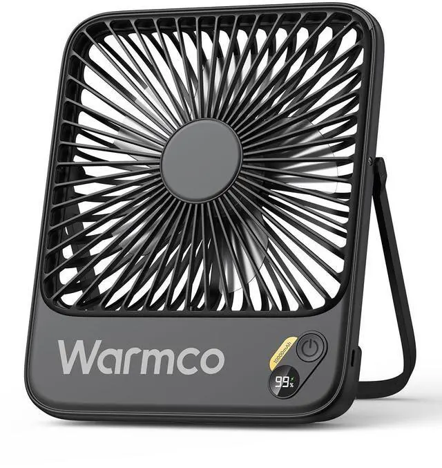 Alt view image 8 of 14 - 10000mAh Portable Travel Fan 7-inch, Max 24H Runtime, Ultra-thin Quiet Rechargeable Battery Operated Desk Fan with Digital Display for Camping, Office, Bedroom, Cruise Essentials
