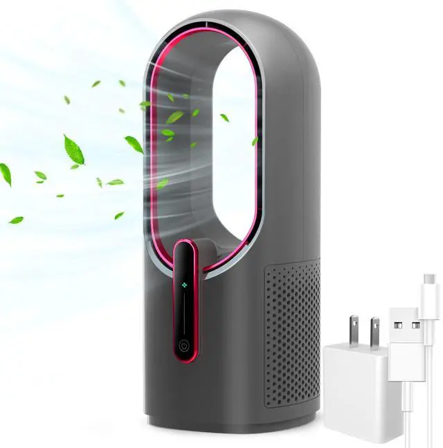 Alt view image 8 of 14 - Desk Fan Bladeless, 11.8 Inch Office Fan Small, Quiet, 3 Speed Adjustment, Touch Control, Easy to Clean, Desk Fans Small Quiet, Ideal for Office, Living Room, Bedroom