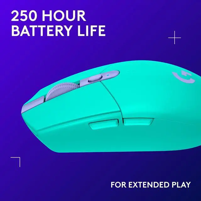 Alt view image 12 of 15 - G305 Lightspeed Wireless Gaming Mouse, Hero Sensor, 12,000 DPI, Lightweight, 6 Programmable Buttons, 250h Battery, On-Board Memory, Compatible with PC, Mac - Mint