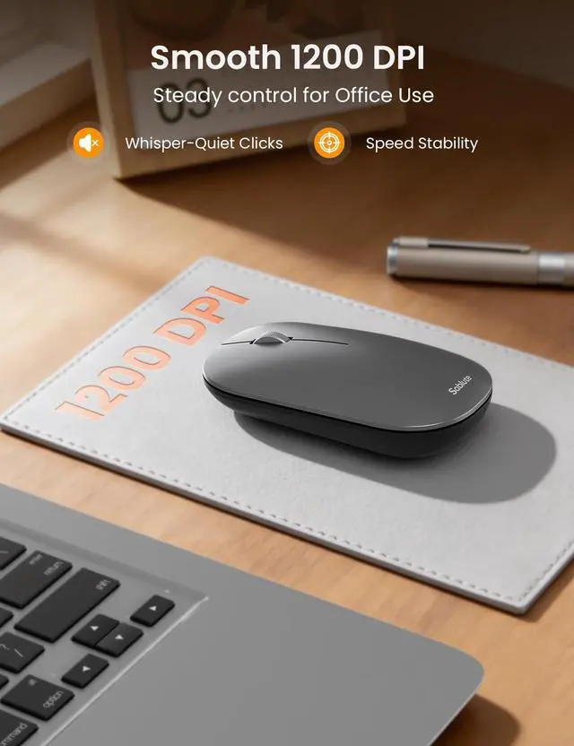 Alt view image 13 of 14 - Bluetooth Keyboard and Mouse for Mac, KMA2 Rechargeable Full Size Wireless Combo, Quiet Scissor Keys, 3 Multi-Device Connection, Metallic Texture, Compatible for Mac, MacBook, iPad, Space Gray