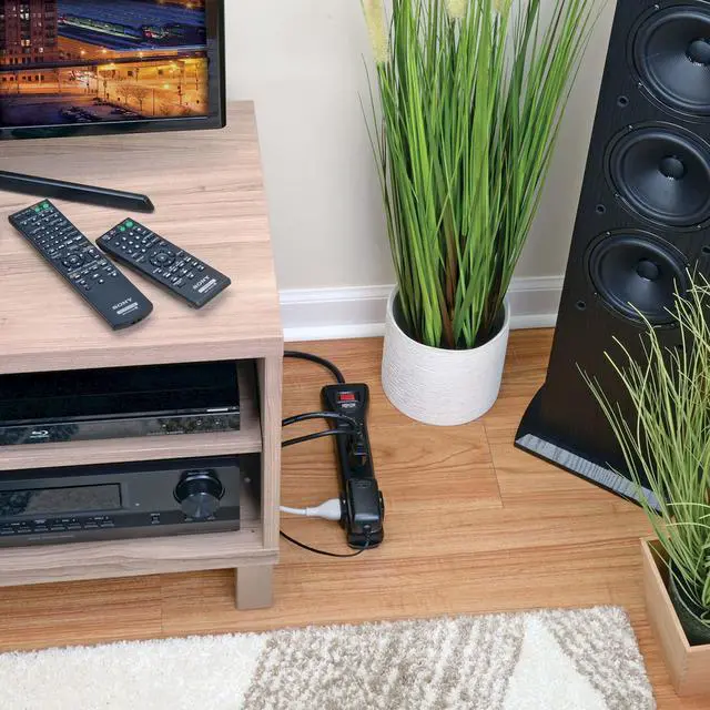 Alt view image 10 of 14 - Series SUPER7B Flat Plug Power Strip Surge Protector, 7 Outlets, 7ft Extension Cord, 2160 Joules, UL Listed & Certified, Black, Lifetime Manufacturer's Warranty & $75,000 Insurance