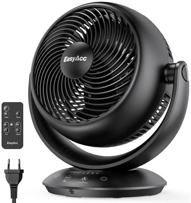Alt view image 8 of 14 - Ultra Quiet Fans for Bedroom 25dB, 3D Auto Air Circulator Desk Fan with Remote, 90° Vertical+90° Oscillating Fan, Powerful Airflow, 12H Timer, 12 Inch Table Fan for Desk Bedroom Office Home
