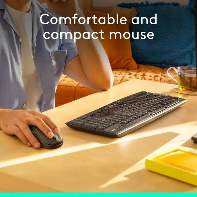 Alt view image 13 of 14 - MK295 Wireless Mouse & Keyboard Combo with SilentTouch Technology, Full Numpad, Advanced Optical Tracking, Lag-Free Wireless, 90% Less Noise - Graphite