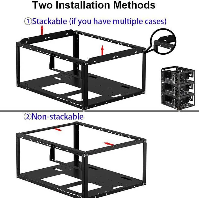 Alt view image 8 of 12 - PC Test Bench, Open Air PC Case, Open Frame Computer Chassis, Techbench Server Rack Mount PC Case for ETAX ATX MATX ETAX X79 X99 Micro ATX Motherboards (Stackable)