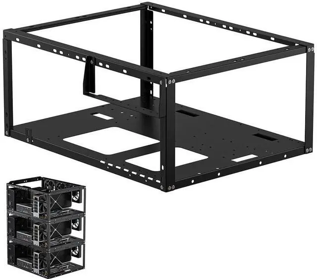 Alt view image 7 of 12 - PC Test Bench, Open Air PC Case, Open Frame Computer Chassis, Techbench Server Rack Mount PC Case for ETAX ATX MATX ETAX X79 X99 Micro ATX Motherboards (Stackable)