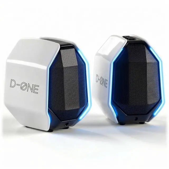 Alt view image 8 of 14 - Computer Speakers for Desktop PC, Gaming PC Speakers for Desktop USB-C, Bluetooth 5.3, 3.5mm AUX, AC Powered External Audio with Rich Stereo bass, Laptop/Mac, RGB Lights, White, 30W