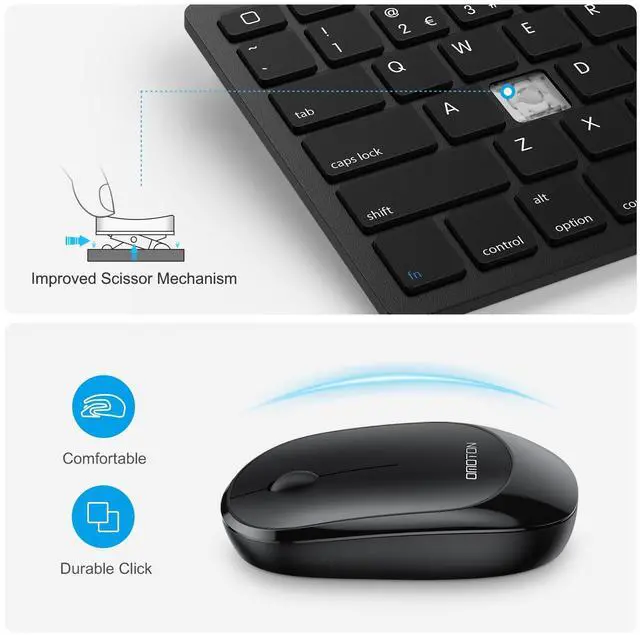 Alt view image 14 of 14 - Bluetooth Keyboard and Mouse Combo, Wireless Keyboard Mouse for iPad Pro 12.9/11, iPad 8th/7th Gen, iPad Air 4, All iPad (iPadOS 13 and Above), and Other Bluetooth Enabled Devices (Black)