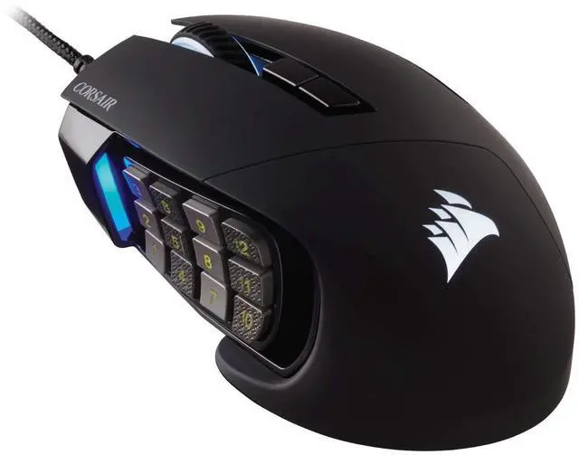 Alt view image 8 of 14 - RGB Elite Wired MOBA/MMO Gaming Mouse 18,000 DPI 17 Programmable Buttons iCUE Compatible PC, Mac, PS5, PS4, Xbox Black