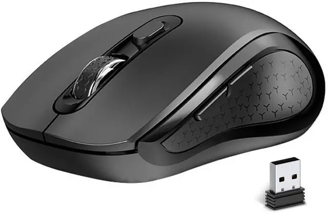 Alt view image 8 of 14 - Wireless Mouse Ergonomic, Side Buttons Mouse, 2400 DPI, Silent and Anti Slip Roller Cordless Mice, 2.4Ghz with USB Receiver, 6 Buttons, Suitable for Laptop PC Chromebook and Windows 11/10/7 - Black
