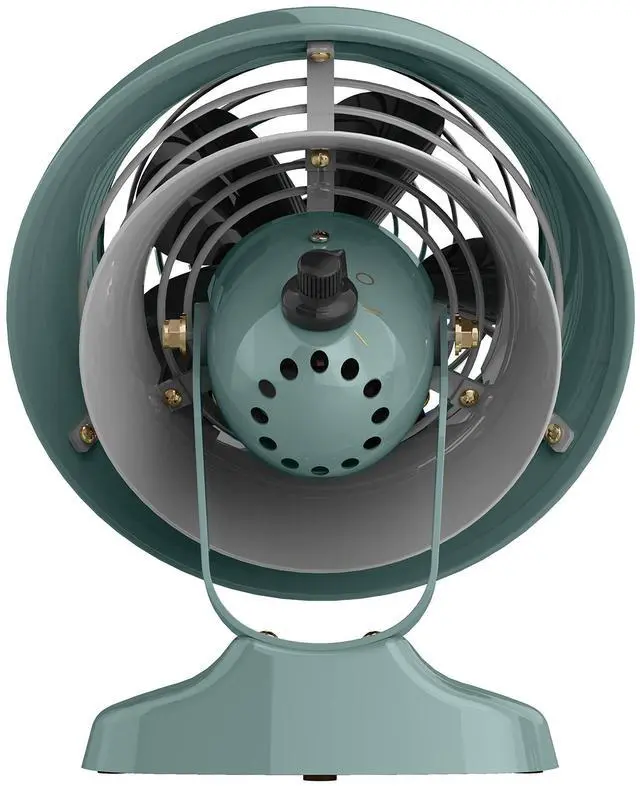 Alt view image 11 of 12 - Mini Classic Vintage Metal Desk Fan, 2-Speed, Adjustable Tilt, Personal Air Circulator for Bedroom, Office, Dorm Room, Portable Quiet, Vintage Green