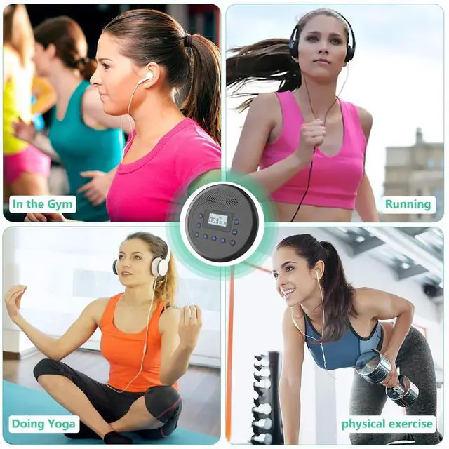 Alt view image 14 of 14 - Rechargeable Portable CD Player with Built-in Speakers, CD Player for Car and Personal Use, Anti-Skip Player with Headphones