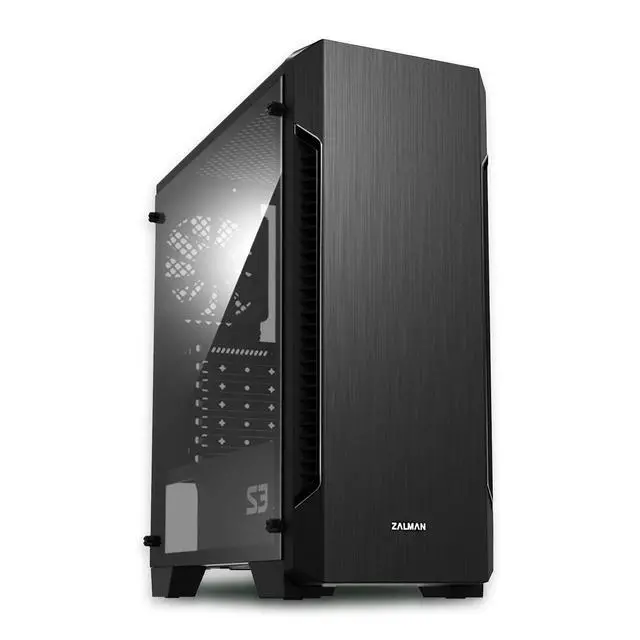Alt view image 8 of 14 - S3 - ATX Mid-Tower PC Case - Full Acrylic Side Panel - 3x Case Fan 120mm Pre-Installed, Black