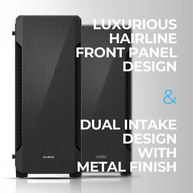 Alt view image 9 of 14 - S3 - ATX Mid-Tower PC Case - Full Acrylic Side Panel - 3x Case Fan 120mm Pre-Installed, Black