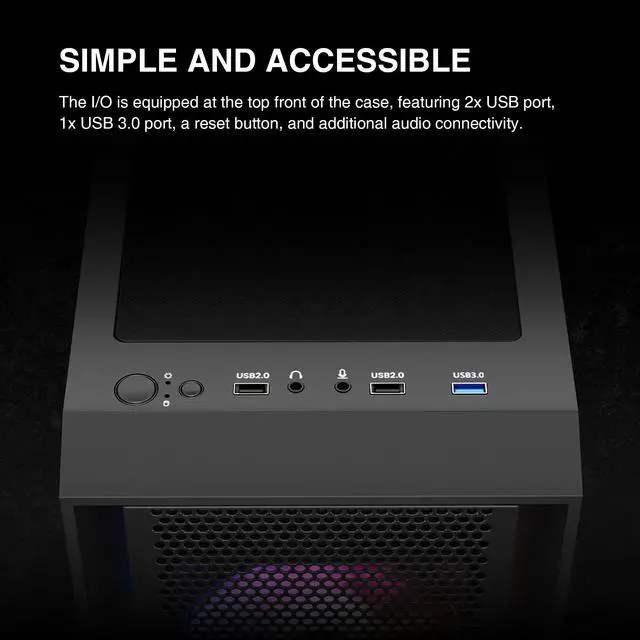 Alt view image 14 of 14 - ATX Mid Tower Computer PC Case with Tempered Glass, 4X 120mm ARGB PWM Fans Gaming Case, Support Up to 6X 120mm Fans, 360mm AIO/Radiator, 260mm GPU/VGA, 160mm CPU Air Cooler