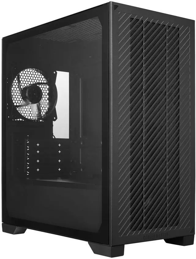 Alt view image 8 of 14 - 301 Lite Micro-ATX High Airflow Minimalist PC Case, 365mm GPU Max, Compatible RTX 5080|RX 7090 XT, 280mm AIO Max, Type C, Tempered Glass, 120mm PWM Fan, Intakes Grill