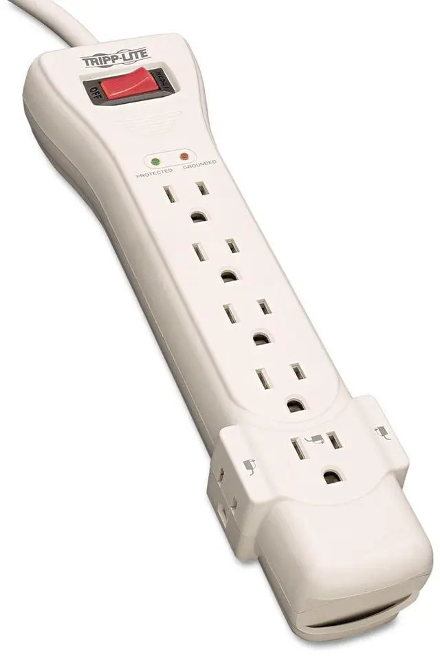 Alt view image 8 of 14 - Series SUPER7 Flat Plug Power Strip Surge Protector, 7 Outlets, 7ft Extension Cord, 2160 Joules, UL Listed & Certified, White, Lifetime Manufacturer's Warranty & $75,000 Insurance