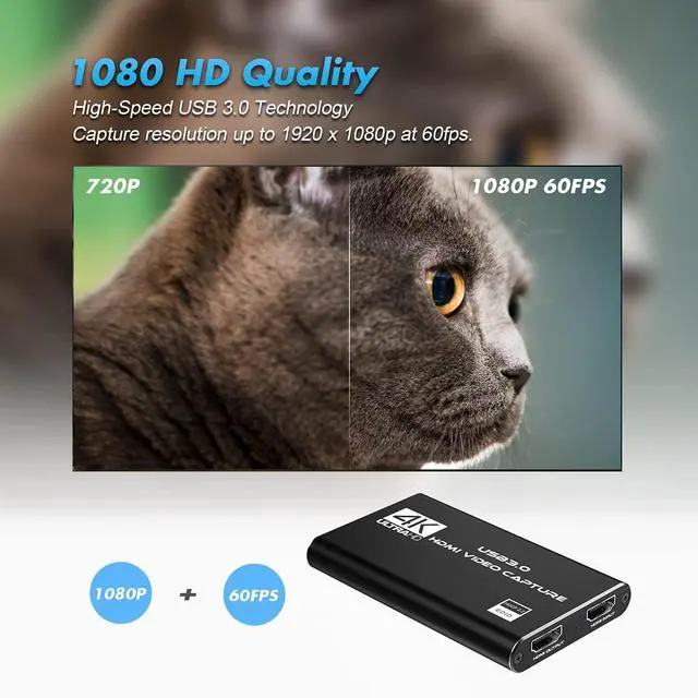 Alt view image 11 of 14 - Capture Card Nintendo Switch, 4K HDMI Video Capture Card, 1080P 60FPS, HDMI to USB 3.0 Capture Card for Streaming Work with Camera/Xbox/PS4/PS5/PC/OBS