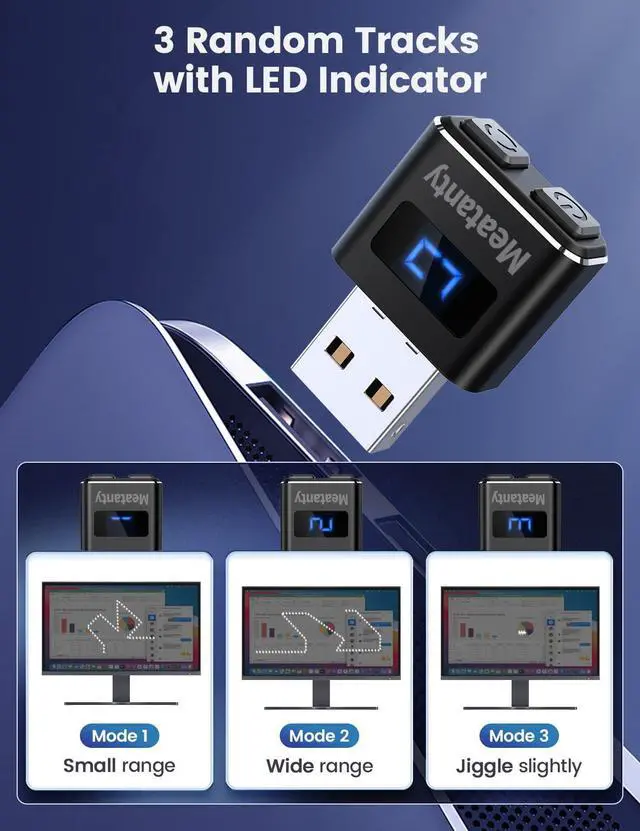 Alt view image 10 of 14 - 2Pcs Metal Tiny Mouse Jiggler, USB Mouse Mover Undetectable, Automatic Shaker with Separate Mode and ON/Off Buttons, Mouse Moving Device Screen, Wiggler Giggler Keep Computer/PC/Laptop Awake