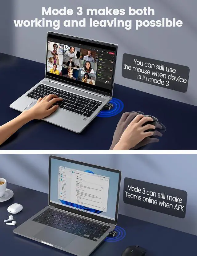 Alt view image 11 of 14 - 2Pcs Metal Tiny Mouse Jiggler, USB Mouse Mover Undetectable, Automatic Shaker with Separate Mode and ON/Off Buttons, Mouse Moving Device Screen, Wiggler Giggler Keep Computer/PC/Laptop Awake