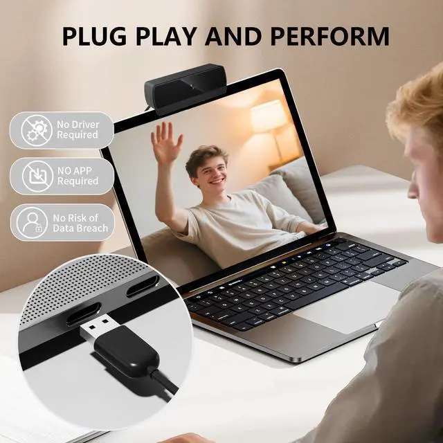 Alt view image 12 of 12 - 1080p Webcam for PC Laptop Desktop Computer, USB Webcam with Microphone, Streaming Camera, Plug & Play, for Meeting/Online Video Calls