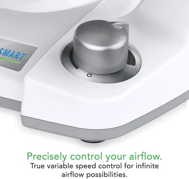 Alt view image 9 of 12 - 133DC Energy Smart Compact Air Circulator with Variable Speed Control, DC Motor, Adjustable Tilt, Quiet Operation for Bedroom, Office, and Home Use, White