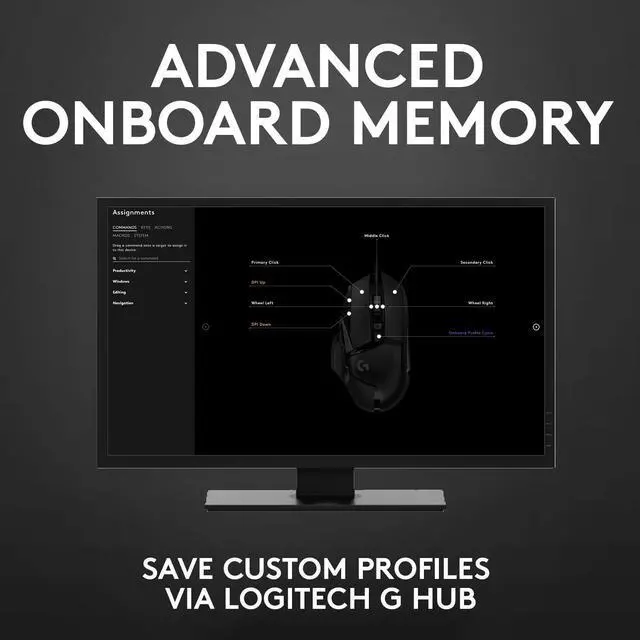 Alt view image 14 of 14 - G502 Hero High Performance Wired Gaming Mouse, Hero 25K Sensor, 25,600 DPI, RGB, Adjustable Weights, 11 Programmable Buttons, On-Board Memory, PC/Mac - Black