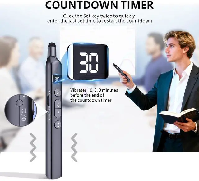 Alt view image 13 of 14 - N21 Bluetooth Presentation Clicker with Telescopic Teaching Pointer, Presentation Remote with Retractable Stick for PowerPiont, Wireless Presenter, Slide Advancer (Black - Red Pointer)