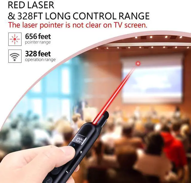 Alt view image 10 of 14 - N21 Bluetooth Presentation Clicker with Telescopic Teaching Pointer, Presentation Remote with Retractable Stick for PowerPiont, Wireless Presenter, Slide Advancer (Black - Red Pointer)