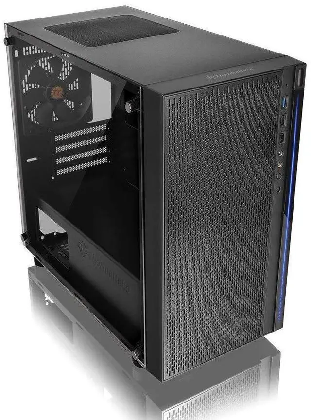 Alt view image 10 of 14 - H18 Tempered Glass Black Spcc Micro ATX Mini Tower Gaming Computer Case CA-1J4-00S1WN-01