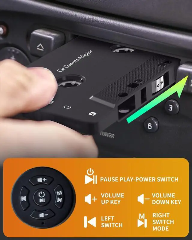 Alt view image 10 of 12 - Car Audio Bluetooth 5.1 Cassette Receiver, Cassette Bluetooth Adapter for Car Tape Player, Wireless Cassette Aux Adapter with Hands-Free Calling, Compatibility with Smartphones, Tablets, MP3, TF Card