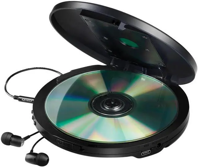Alt view image 9 of 12 - Portable CD Player Bluetooth 5.0 for Car with FM Transmitter, MP3 CD Playback, 60 Sec- Anti-Skip, Bass Boost, Rechargeable CD Player, Stereo Sport Earbuds (Matte Black)