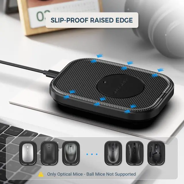 Alt view image 10 of 14 - Mouse Jiggler Undetectable Ultra Slim Mouse Mover with Realistic Movement, No Software Needed, Keeps Your PC Awake and Active, Keeps Computer Awake for Office or Remote Work - Black