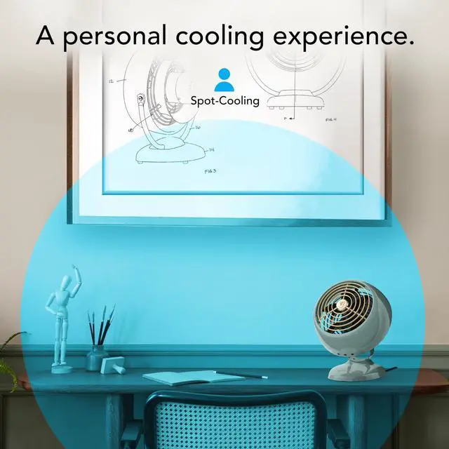 Alt view image 9 of 12 - Mini Classic Vintage Metal Desk Fan, 2-Speed, Adjustable Tilt, Personal Air Circulator for Bedroom, Office, Dorm Room, Portable Quiet, Vintage Green