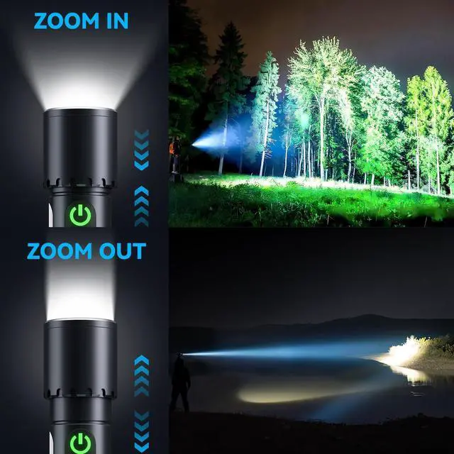 Alt view image 11 of 14 - Magnetic Flashlight Rechargeable,5000mAh Flashlights High Lumens with 9 Modes,Waterproof, Adjustable,Powerful Flash Light,Emergency Multi-Flashlights for Home,Car,Hiking,Camping (1, Black)