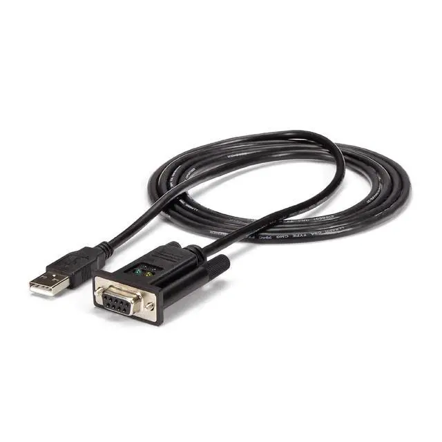 Alt view image 6 of 10 - 6ft (1.8m) 1-Port USB to Serial RS232 Adapter, FTDI DB9 Serial DCE Adapter Cable, Null Modem, USB 2.0 - TAA