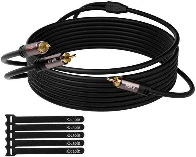Alt view image 7 of 12 - RCA Y-Adapter Splitter Cable 25 Feet, 1 RCA Male to 2 RCA Male Stereo Audio Subwoofer Cable, Bi-Directional, for Home Theater, Hi-Fi System, Amplifier, Speaker, 24K Gold Plated, OD:5.0MM