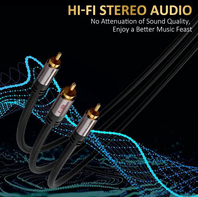 Alt view image 10 of 12 - RCA Y-Adapter Splitter Cable 25 Feet, 1 RCA Male to 2 RCA Male Stereo Audio Subwoofer Cable, Bi-Directional, for Home Theater, Hi-Fi System, Amplifier, Speaker, 24K Gold Plated, OD:5.0MM