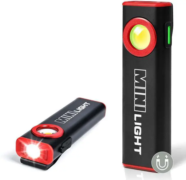 Alt view image 8 of 14 - Flashlight, 1600 Lumens Mini Magnetic Flat EDC Flashlight with Clip, 3 Modes Portable Ultra-Light Bright Waterproof Pocket Light for Working, Camping, Repairing, Emergencies