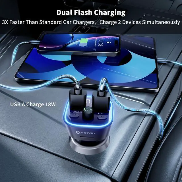 Alt view image 13 of 14 - Bluetooth 5.3 FM Transmitter, Wireless Radio Adapter Car Kit, Audio Receiver Car Charger, Wireless FM Radio Transmitter, Hands-Free Calling and 2 USB Ports Charger